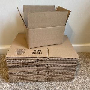 20 Units 8x6x4” Brown Cardboard Small Shipping Boxes - Shipping Supplies - SALE